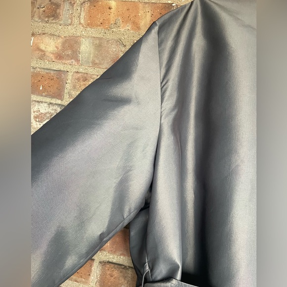 Vintage Diane Von Furstenberg DVF Concepts Steel Gray Iridescent Overcoat🖤 - Picture 9 of 11